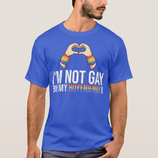 T-shirt Mens Je Ne Suis Pas Gay Mais Mon Petit Ami Est Cou