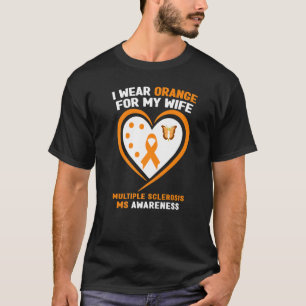 T-shirt Mens Je Porte Orange Pour Ma Femme Sclérose Multip