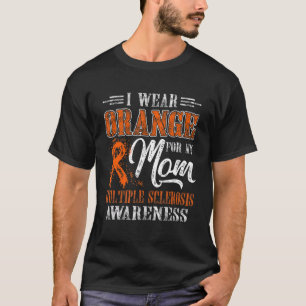 T-shirt Mens Je Porte Orange Pour Ma Mère Sclérose Multipl