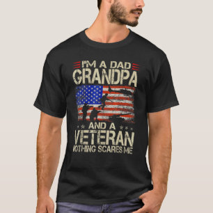 T-shirt Mens Je suis papa papi et vétéran rien de peur