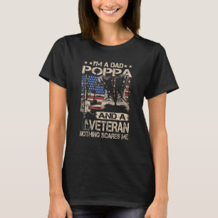 T-shirt Mens Je suis papa Poppa et vétéran Poppa Père