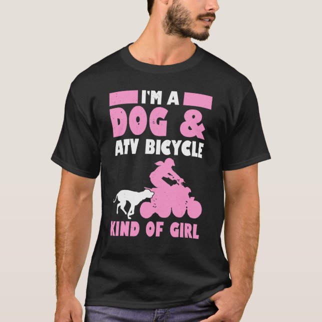 T-shirt Mens Je Suis Un Chien Et Un Vélo Atv Genre De Fill (Devant)