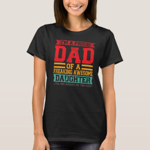 T-shirt Mens Je suis un père fier d'une fille géniale Papa