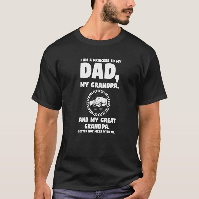 T-shirt Mens Je Suis Une Princesse Pour Mon Père Ma Famill (Devant)