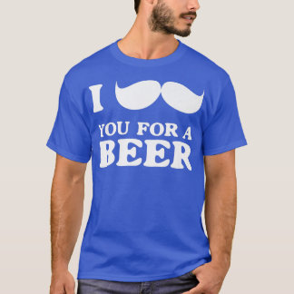 T-shirt Mens Je te moustache pour une bière