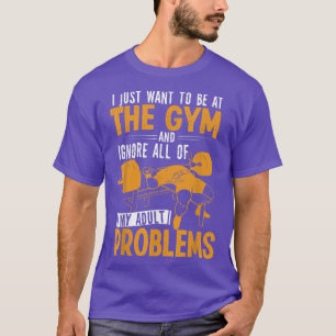 T-shirt Mens Je Veux Juste Être À La Gym Muscle Drôle Bod