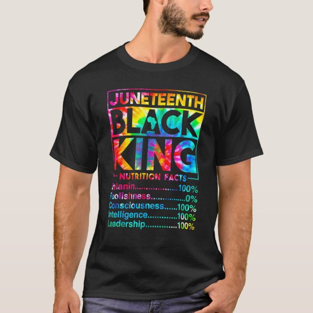 T-shirt Mens Junetdix Black King Melanin Papa Fête des pèr (Devant)