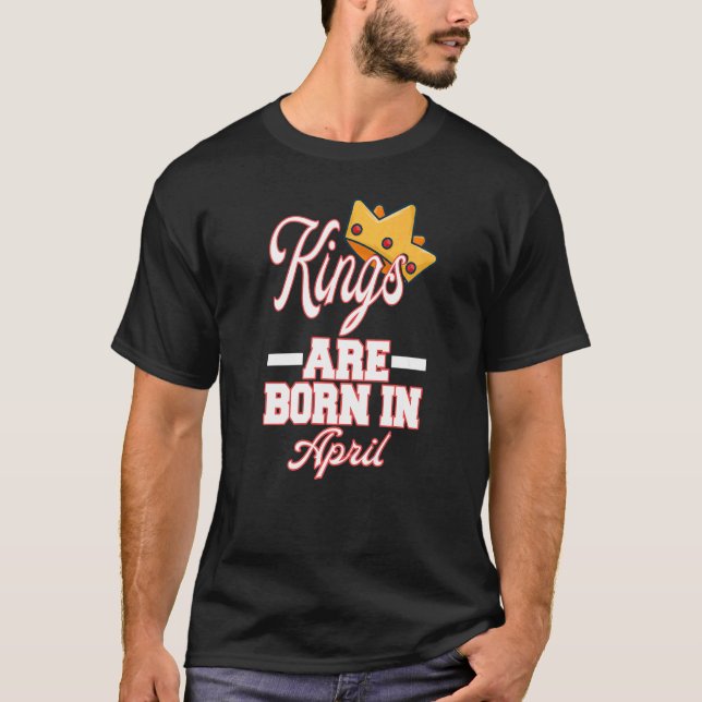 T-shirt Mens Kings Sont Nés En Avril Anniversaire 1Er (Devant)