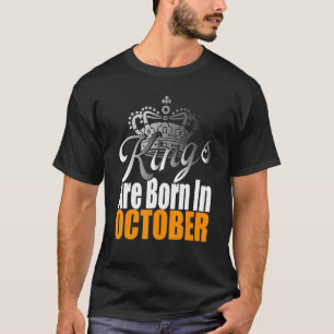 T-shirt Mens Kings Sont Nés En Octobre Anniversaire