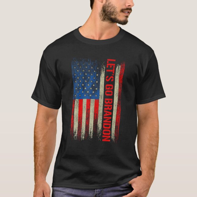 T-shirt Mens laisse aller Brandon conservateur drapeau amé (Devant)
