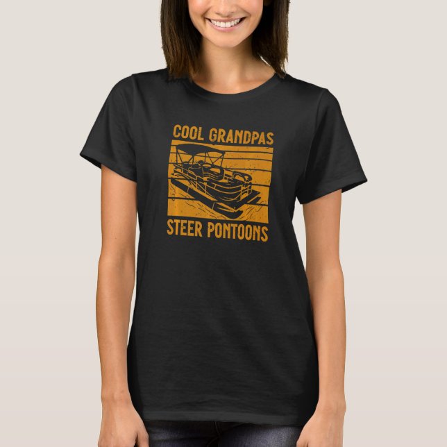 T-shirt Mens Lake Pontooning Bateau Cool Grandpas Steer Po (Devant)
