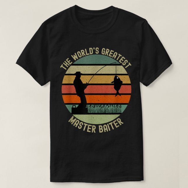T-shirt Mens Le plus grand maître Baiter du monde Poisson  (Design devant)