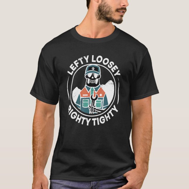 T-shirt Mens Lefty Loosey Ingénieur mécanique puissant (Devant)
