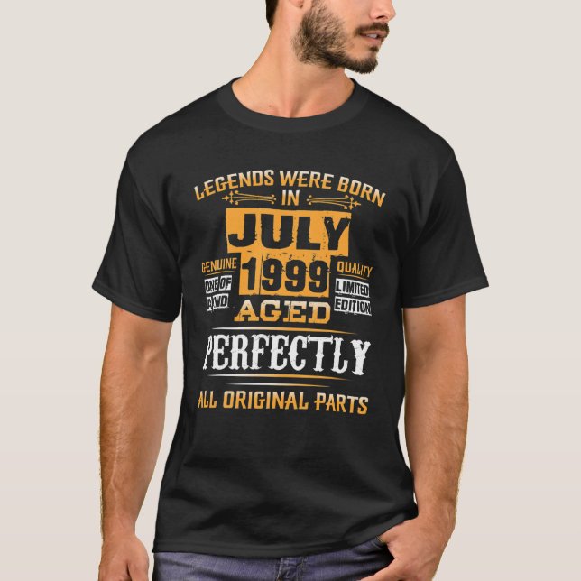 T-shirt Mens Legend Né En Juillet 1999 22E Anniversaire Te (Devant)