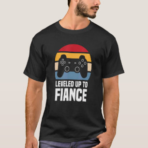 T-shirt Mens Leveled Up To Fiance For Him Newly Engged Co