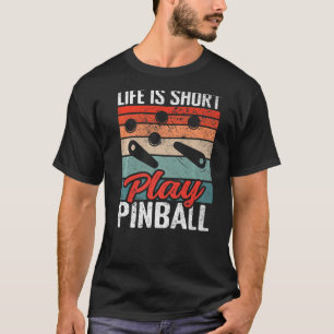 T-shirt Mens Life jeu court pinball Retro Pinball arca