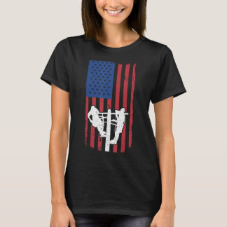 T-shirt Mens Lineman Electrician Linemen American Flag L