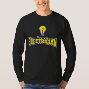 T-shirt Mens Lineman Light Bulb Electricity Master Electri