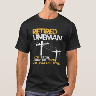 T-shirt Mens Lineman Retraite Funny Electricien Occupy