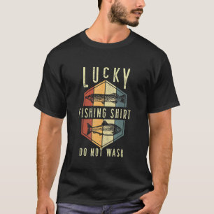 T-shirt Mens Lucky Fishing Ne pas laver Fête des Pères Fi