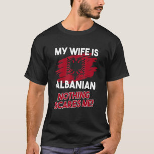 T-shirt Mens Ma Femme Est Un Drapeau Albanais Eagle Alban