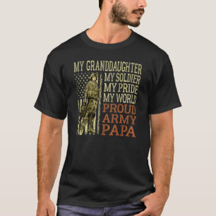 T-shirt Mens Ma Petite-Fille Mon Héros Soldat Fière Armée 