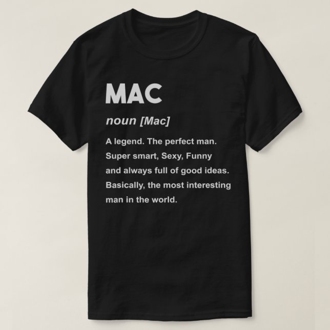 T-shirt Mens Mac Nom Mac (Design devant)