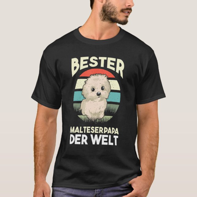 T-shirt Mens Maltese Maltese Dad (Devant)