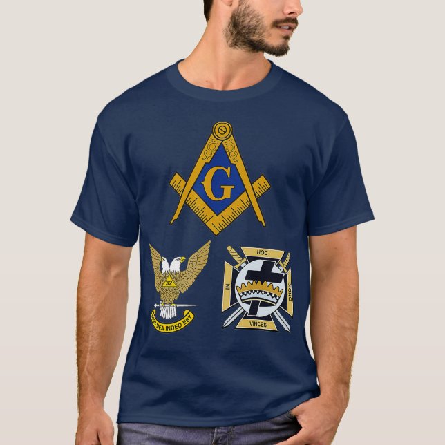 T-shirt Mens Mason Scottish York Rite Tee Masonic 32e (Devant)