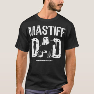 T-shirt Mens Mastiff Papa Distants Texte Mastiff Chien