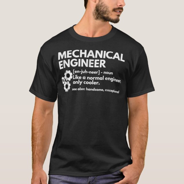 T-shirt Mens Mécanicien Définition Funny Engineer (Devant)