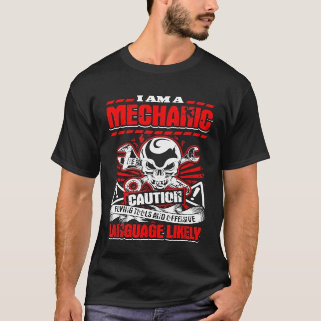 T-shirt Mens Mécanique Dit Que Je Suis Une Attention Mécan (Devant)