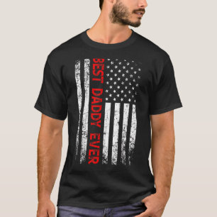 T-shirt Mens Men Best Daddy Ever Usa Flag 4th of July Fath