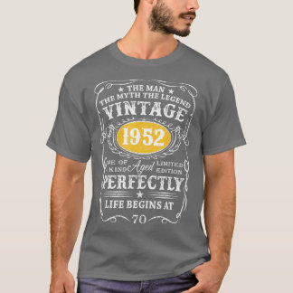 T-shirt Mens Mens 70 Year Old Vintage 1952 Man Myth Legend