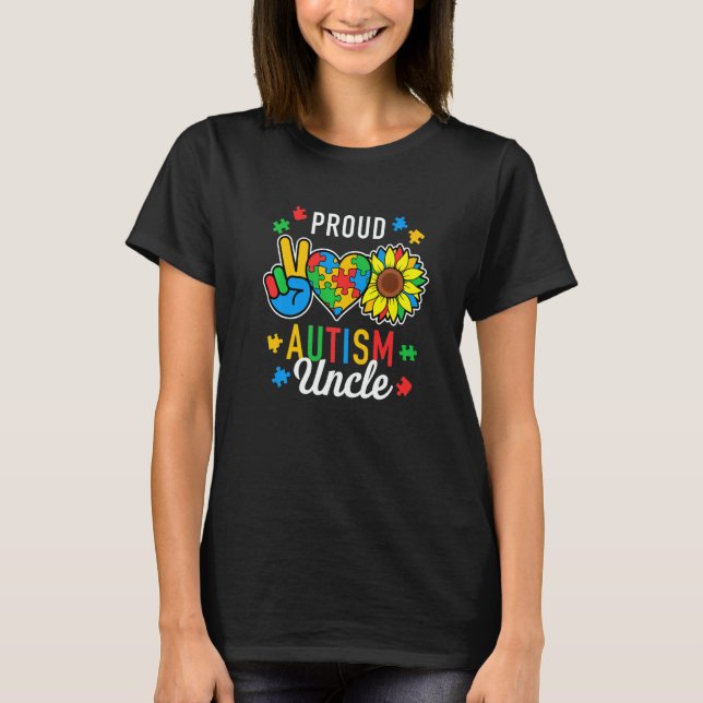 T-shirt Mens Mens I'm A Proud Autism Uncle Autism Awarenes (Devant)