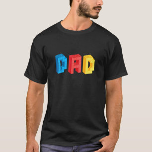 T-shirt Mens Mens Papa Brick Builder Blocks Master Builder