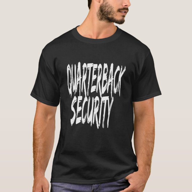 T-shirt Mens Mens Quartier-back Sécurité Football Sarcasti (Devant)