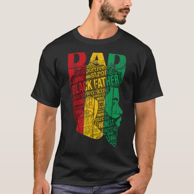 T-shirt Mens Mens Strong Black Papa King African American  (Devant)