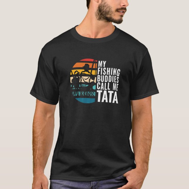 T-shirt Mens Mes Épouses De Pêche M'Appelent Tata Fisherma (Devant)