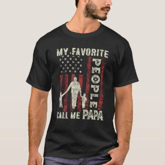 T-shirt Mens Mes Favoris Appelent Moi Papa Drapeau Dons Da