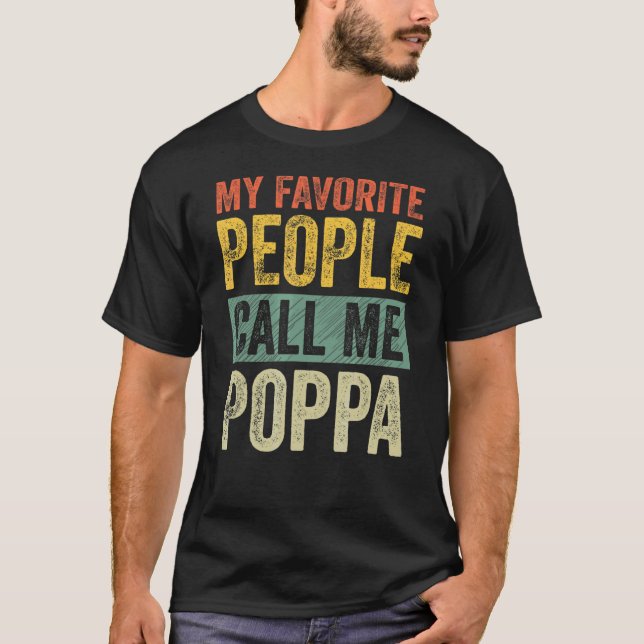 T-shirt Mens Mes Favoris Appelent Moi Poppa (Devant)