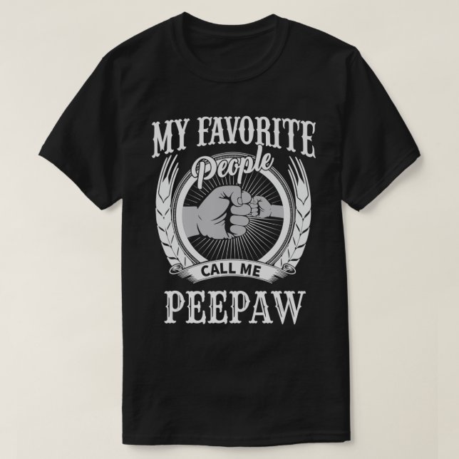 T-shirt Mens Mes Favoris M'Appelent Peepaw Grand-pa (Design devant)