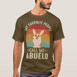 T-shirt Mens Mes Gens Favoris M'Appelent Abuelo Cute Corgi