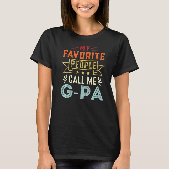 T-shirt Mens Mes Gens Favoris M'Appelent G Pa Retro Père (Devant)