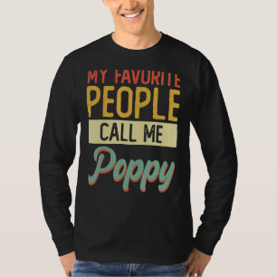 T-shirt Mens Mes Gens Favoris M'Appelent Poppy Grandpa Fat