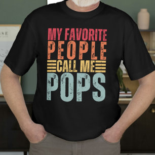 T-shirt Mens Mes Gens Favoris M'Appelent Pops Drôle Papa