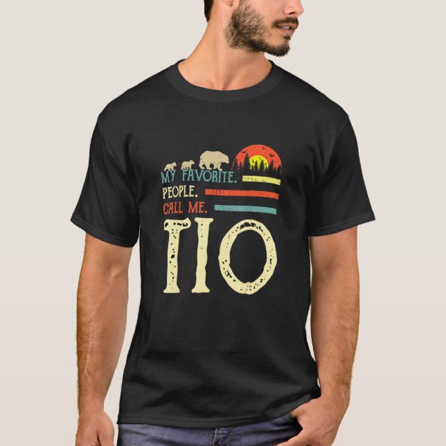 T-shirt Mens Mes Gens Favoris M'Appelent Tio Oncle Ours Gr (Devant)