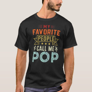 T-shirt Mens Mes gens favoris m'appellent Pop Pop Retro Fa
