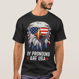 T-shirt Mens Mes Pronounes Sont Usa Funny Eagle 4 juillet
