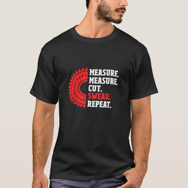 T-shirt Mens Mesure Mesure Coupe Swear Répétition Drôle Bo (Devant)